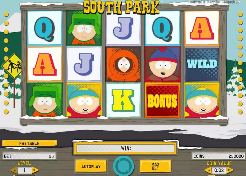 South Park Fun Slot Game made by NetEnt with 5 Reel and 25 Line