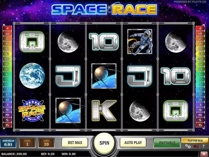 Spacerace Fun Slot Game made by Play'n GO with 5 Reel and 20 Line