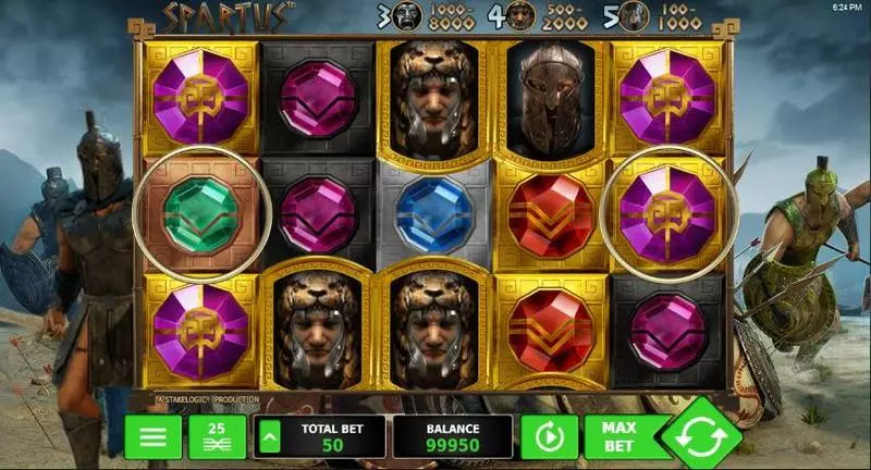 Spartus Fun Slot Game made by StakeLogic with 5 Reel and 25 Line