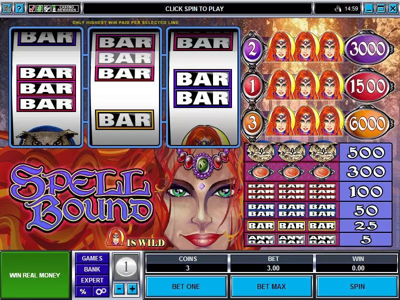 Spell Bound Fun Slot Game made by Microgaming with 3 Reel and 3 Line