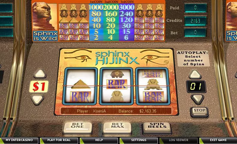 Sphinx Hijinx Fun Slot Game made by CryptoLogic with 3 Reel and 1 Line