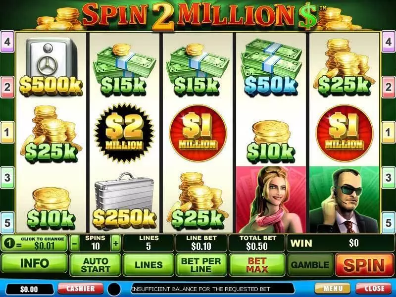 Spin 2 Million Fun Slot Game made by PlayTech with 5 Reel and 5 Line
