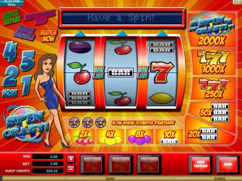 Spin Crazy Fun Slot Game made by Microgaming with 3 Reel and 1 Line