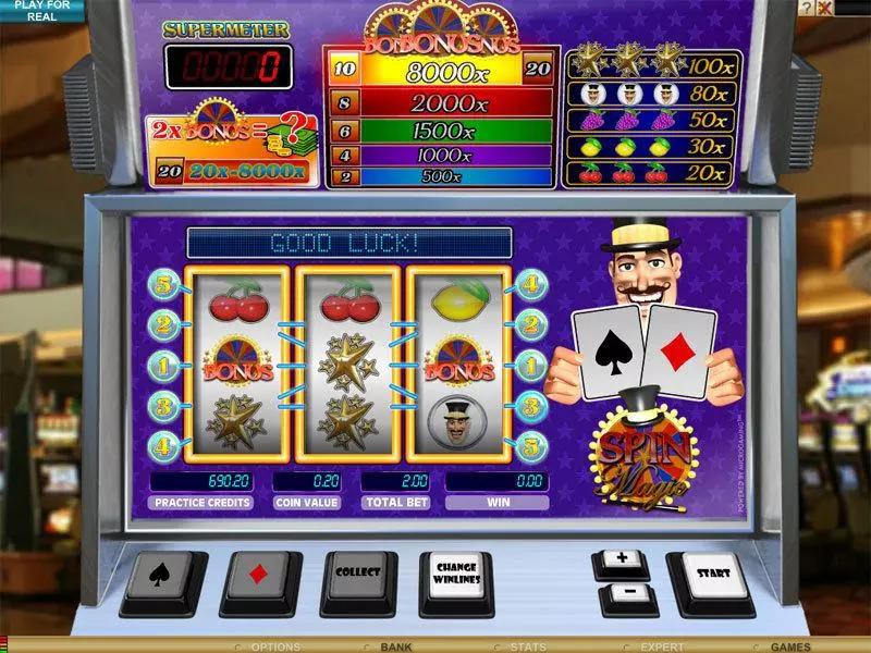 Spin Magic Fun Slot Game made by Microgaming with 3 Reel and 5 Line