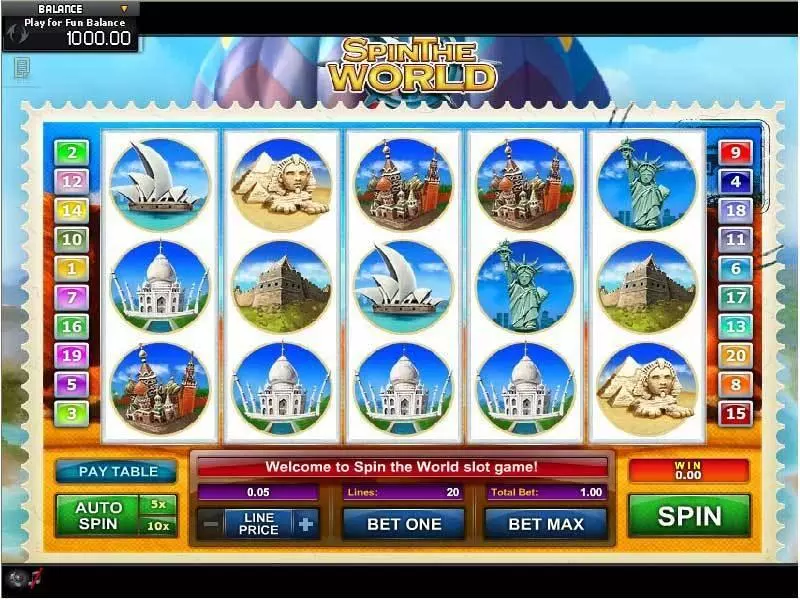 Spin the World Fun Slot Game made by GamesOS with 5 Reel and 20 Line