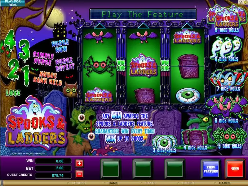Spooks and Ladders Fun Slot Game made by Microgaming with 3 Reel and 1 Line
