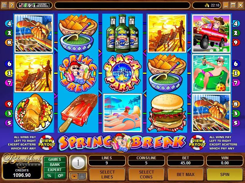 Spring Break Fun Slot Game made by Microgaming with 5 Reel and 9 Line