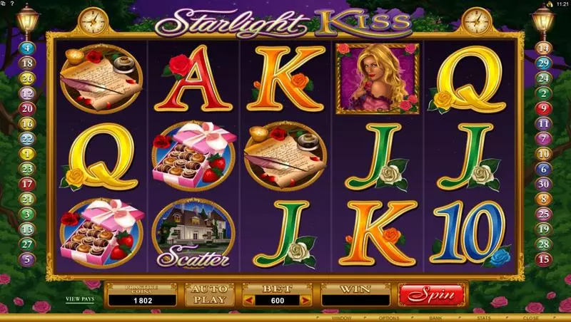Starlight Kiss Fun Slot Game made by Microgaming with 5 Reel and 30 Line