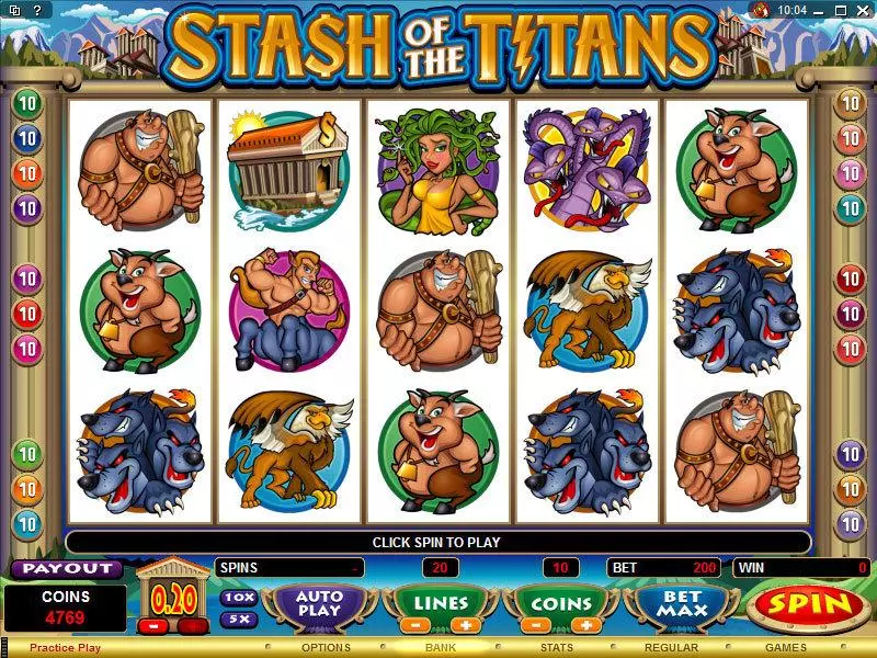 Stash of the Titans Fun Slot Game made by Microgaming with 5 Reel and 20 Line
