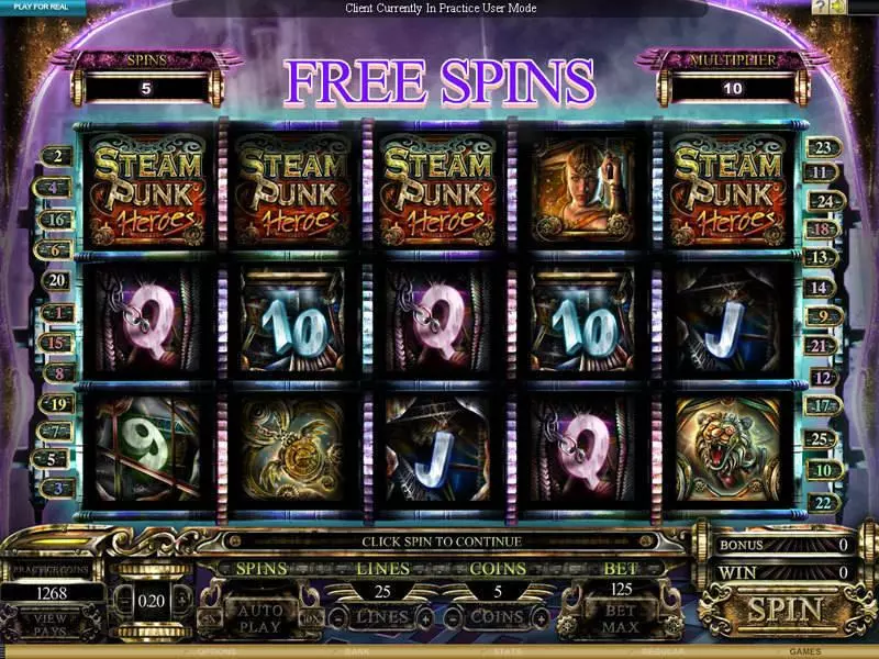 Steam Punk Heroes Fun Slot Game made by Genesis with 5 Reel and 25 Line