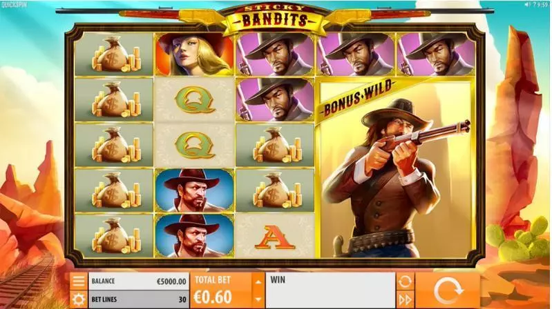 Sticky Bandits Fun Slot Game made by Quickspin with 5 Reel and 30 Line