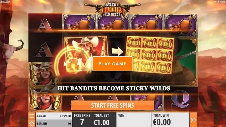 Sticky Bandits: Wild Return Fun Slot Game made by Quickspin with 3 Reel and 1 Line