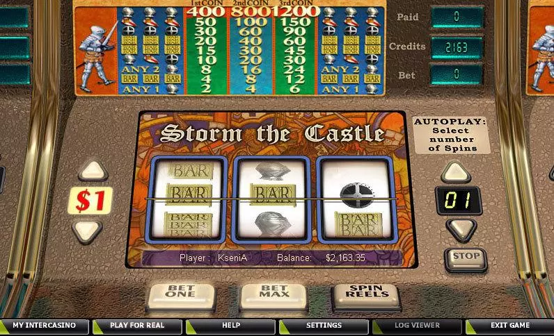 Storm the Castle Fun Slot Game made by CryptoLogic with 3 Reel and 1 Line