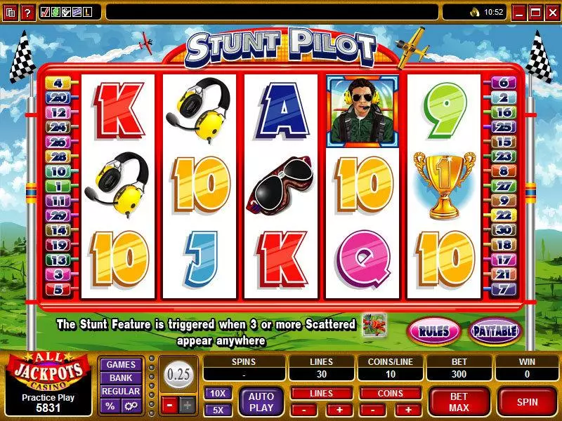 Stunt Pilot Fun Slot Game made by Microgaming with 5 Reel and 30 Line