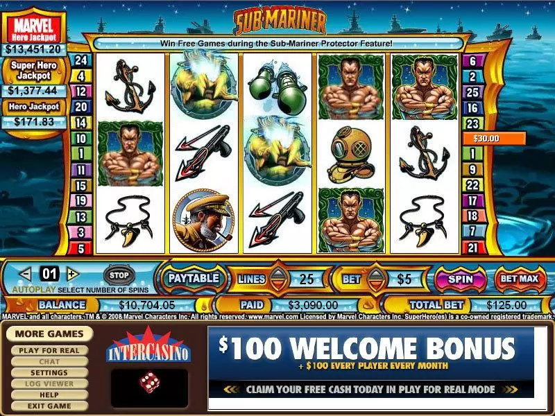 Sub-Mariner Fun Slot Game made by CryptoLogic with 5 Reel and 25 Line