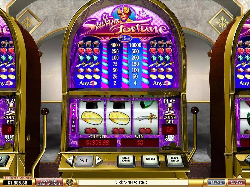Sultan's Fortune Fun Slot Game made by PlayTech with 3 Reel and 1 Line
