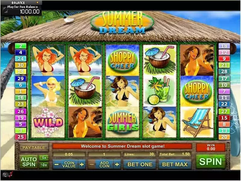 Summer Dream Fun Slot Game made by GamesOS with 5 Reel and 30 Line