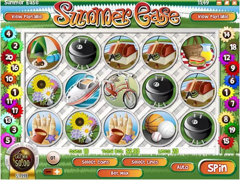 Summer Ease Fun Slot Game made by Rival with 5 Reel and 20 Line