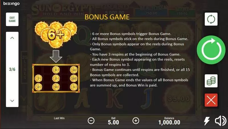 Sun Of Egypt Fun Slot Game made by Booongo with 5 Reel and 25 Line