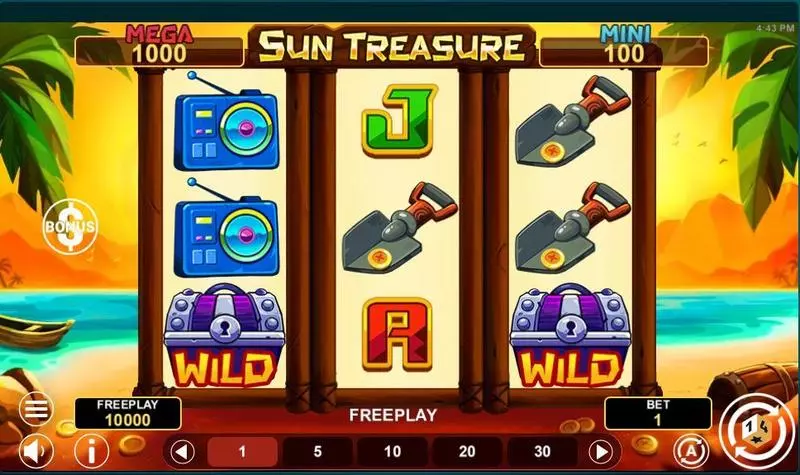 Sun Treasure Fun Slot Game made by  with 3 Reel and 27 Line