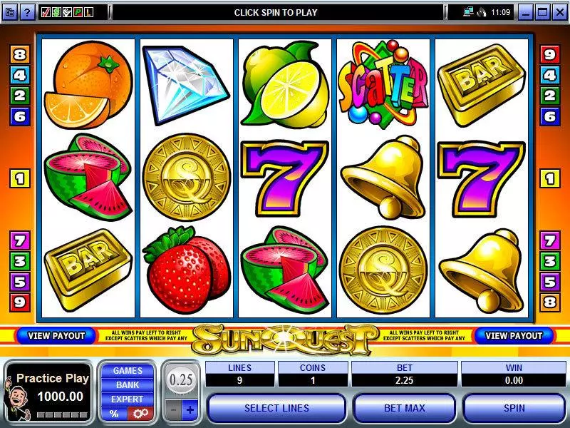 SunQuest Fun Slot Game made by Microgaming with 5 Reel and 9 Line
