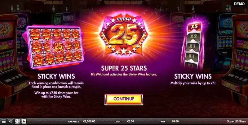 Super 25 Stars Fun Slot Game made by Red Rake Gaming with 5 Reel and 30 Line