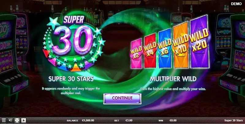 Super 30 Stars Fun Slot Game made by Red Rake Gaming with 5 Reel and 30 Line