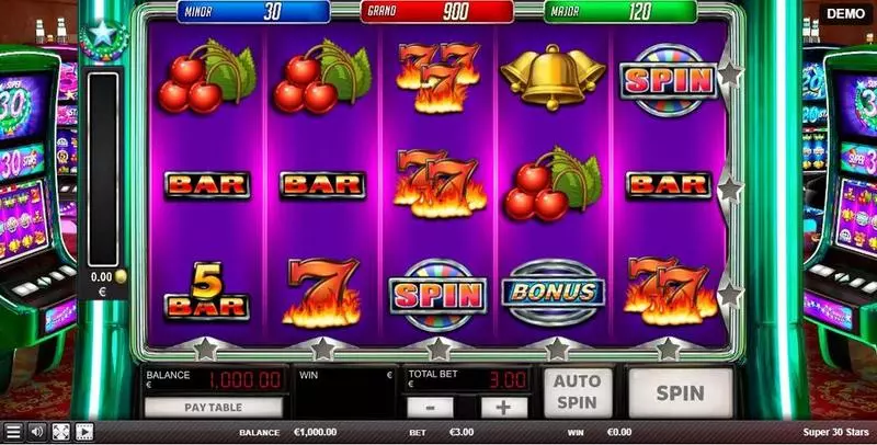Super 30 Stars Fun Slot Game made by Red Rake Gaming with 5 Reel and 30 Line
