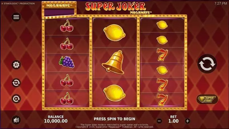 Super Joker Megaways Fun Slot Game made by StakeLogic with 3 Reel and 512 Ways