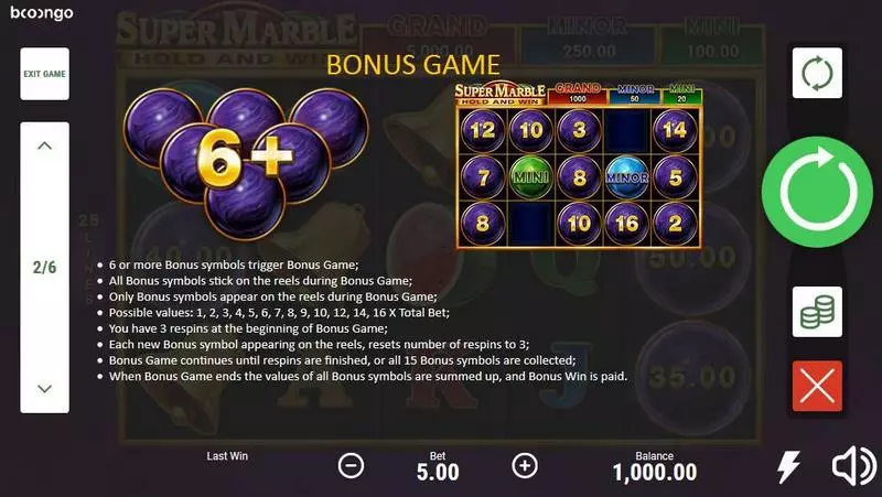 Super Marble Fun Slot Game made by Booongo with 5 Reel and 25 Line