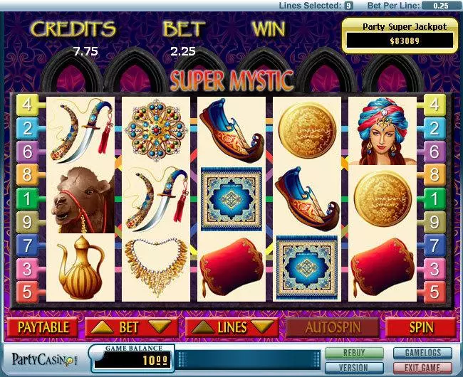 Super Mystic Fun Slot Game made by bwin.party with 5 Reel and 9 Line