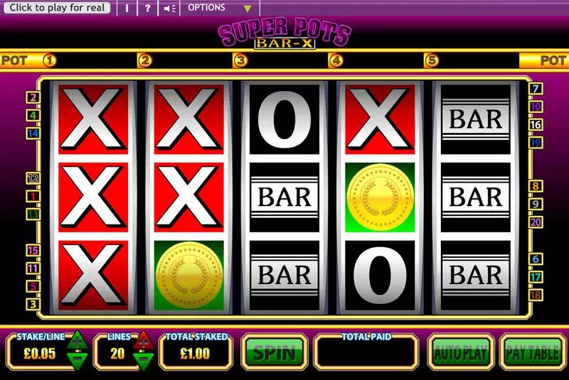 Super Pots Bar X Fun Slot Game made by Betdigital with 5 Reel and 20 Line
