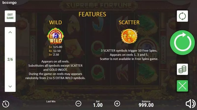 Supreme Fortune Fun Slot Game made by Booongo with 5 Reel and 20 Line