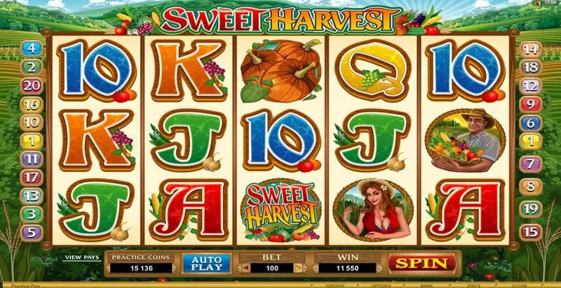 Sweet Harvest Fun Slot Game made by Microgaming with 5 Reel and 20 Line