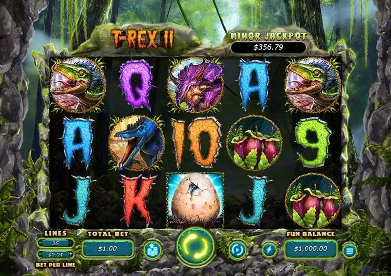 T-Rex II Fun Slot Game made by RTG with 5 Reel and 25 Line