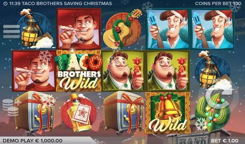 Taco Brothers Saving Christams Fun Slot Game made by Elk Studios with 5 Reel and 243 Line