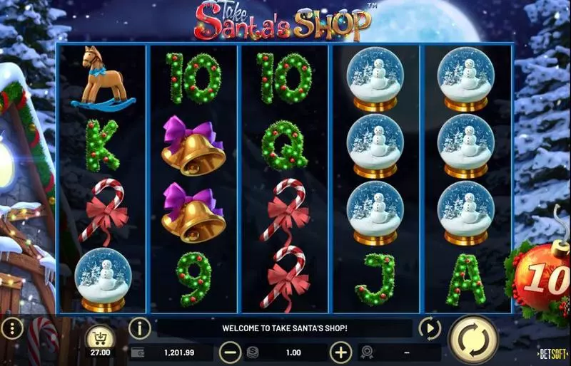 Take Santa’s Shop Fun Slot Game made by BetSoft with 5 Reel and 75 Lines