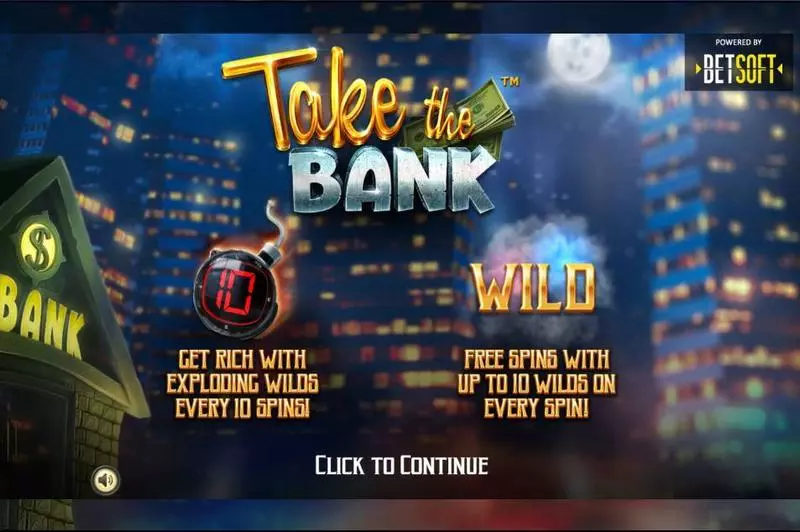 Take the Bank Fun Slot Game made by BetSoft with 5 Reel and 75 Lines