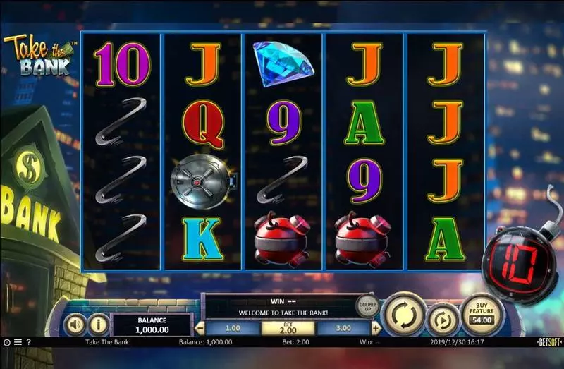 Take the Bank Fun Slot Game made by BetSoft with 5 Reel and 75 Lines