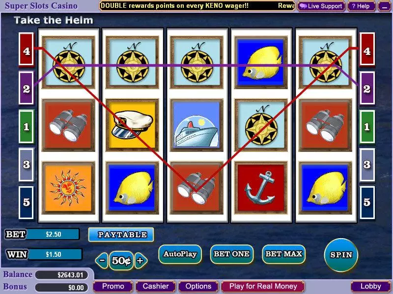 Take the Helm Fun Slot Game made by Vegas Technology with 5 Reel and 5 Line