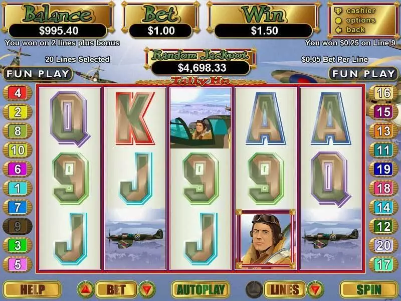 Tally Ho Fun Slot Game made by RTG with 5 Reel and 20 Line