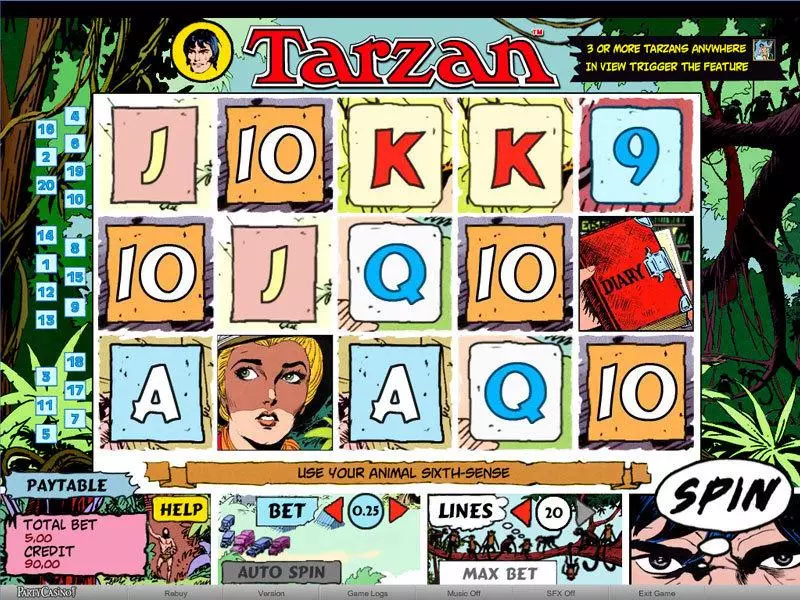 Tarzan Fun Slot Game made by bwin.party with 5 Reel and 20 Line