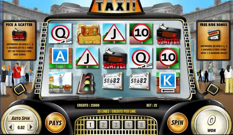 Taxi! Fun Slot Game made by Amaya with 5 Reel and 25 Line
