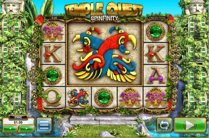 Temple Quest Spinfinity Fun Slot Game made by Big Time Gaming with 5 Reel and 40 Line