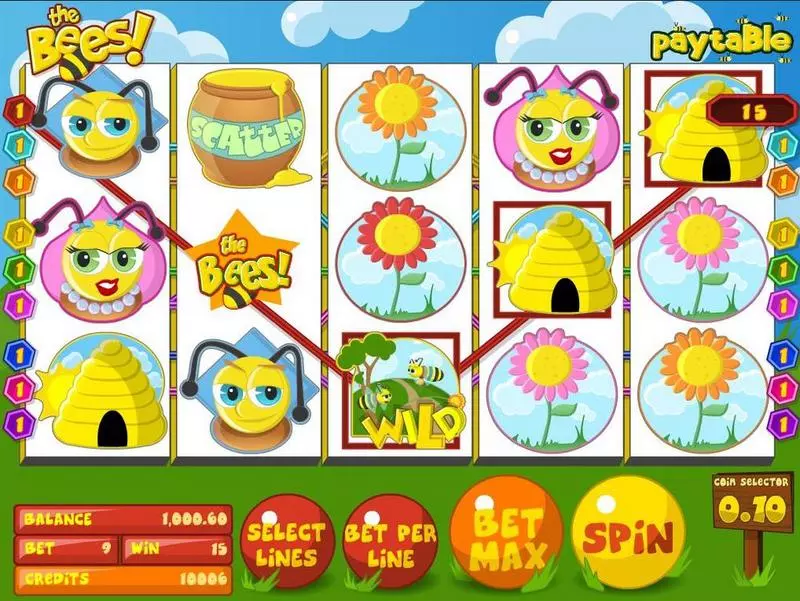 The Bees Fun Slot Game made by BetSoft with 5 Reel and 9 Line