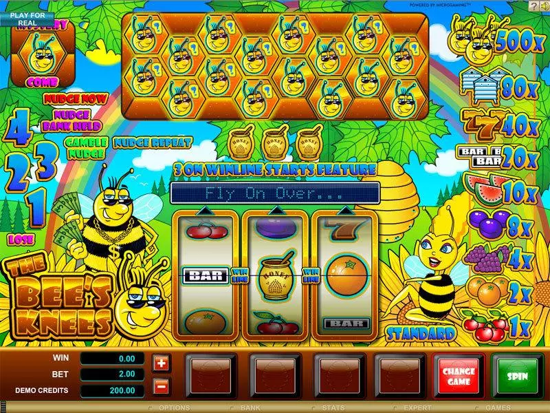 The Bees Knees Fun Slot Game made by Microgaming with 3 Reel and 1 Line
