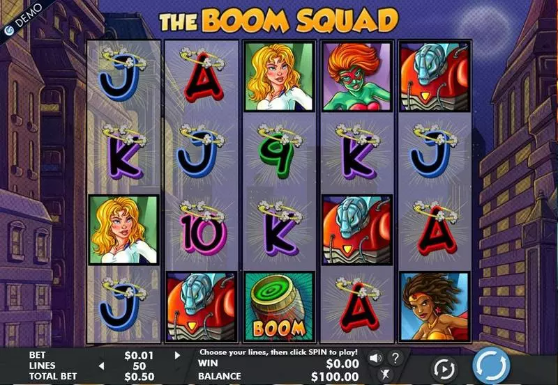 The Boom Squad Fun Slot Game made by Genesis with 5 Reel and 50 Line