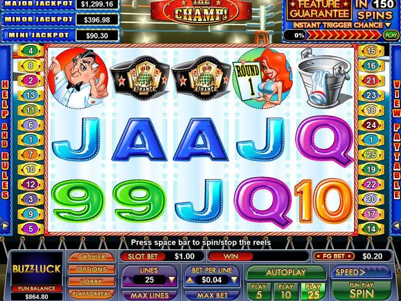 The Champ Fun Slot Game made by NuWorks with 5 Reel and 25 Line