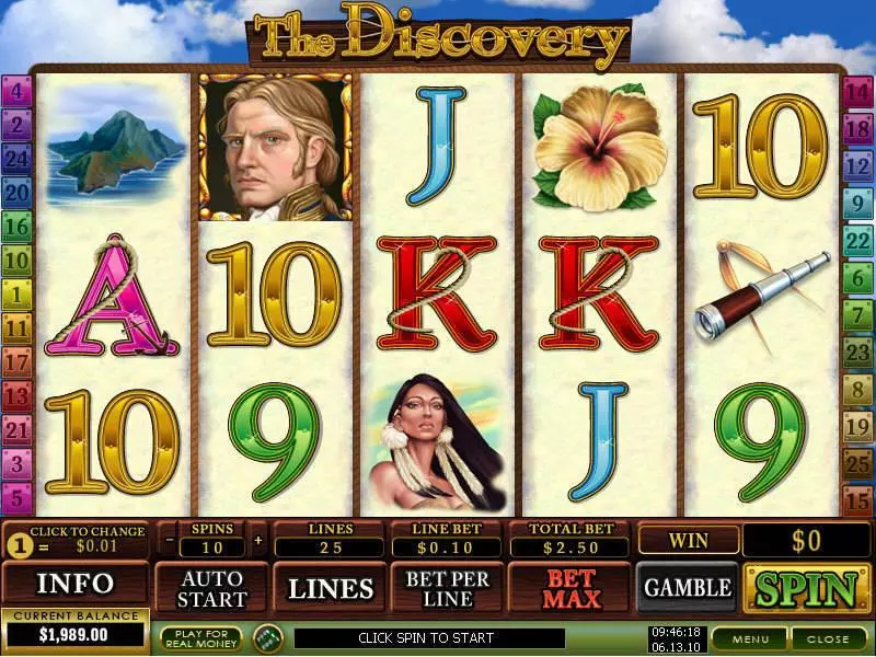 The Discovery Fun Slot Game made by PlayTech with 5 Reel and 25 Line