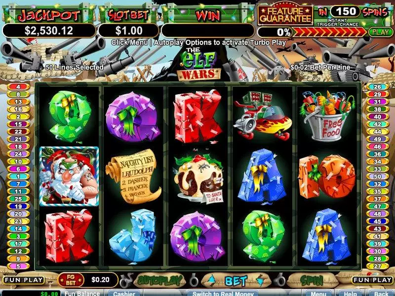 The Elf Wars Fun Slot Game made by RTG with 5 Reel and 50 Line